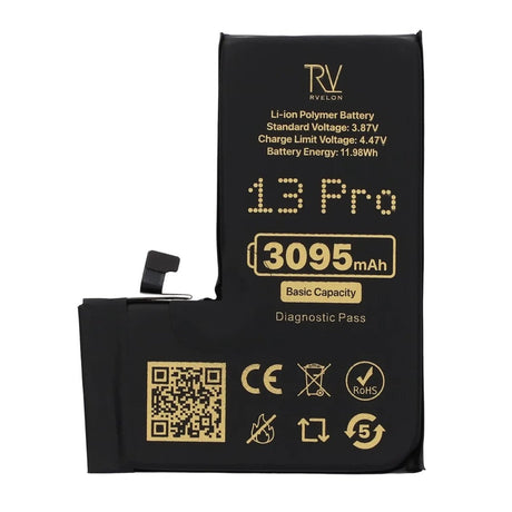 Rvelon Akku iPhone 13 Prolle – 3095 mAh:n alkuperäinen kapasiteetti