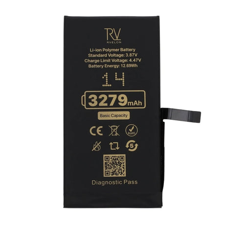 Rvelon Akku iPhone 14:lle – 3279 mAh:n alkuperäinen kapasiteetti