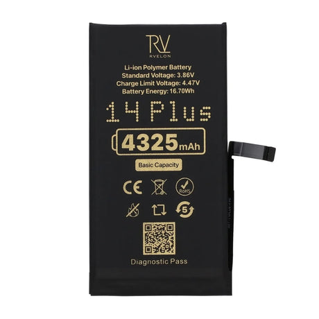Rvelon Akku iPhone 14 Plusille – 4325 mAh:n alkuperäinen kapasiteetti