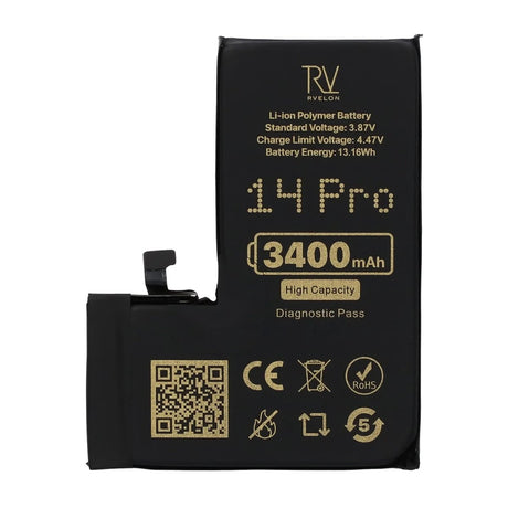 Rvelon Akku iPhone 14 Pro - 3400 mAh Suuri kapasiteetti