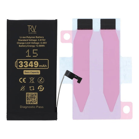 Rvelon Akku iPhone 15 - 3349 mAh Alkuperäinen kapasiteetti