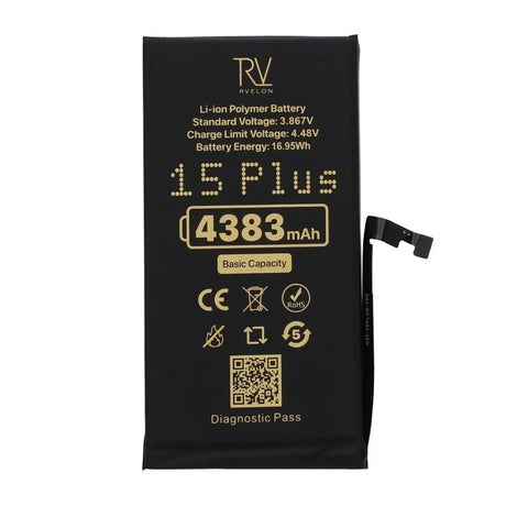 Rvelon Akku iPhone 15 Plus - 4383 mAh Alkuperäinen kapasiteetti