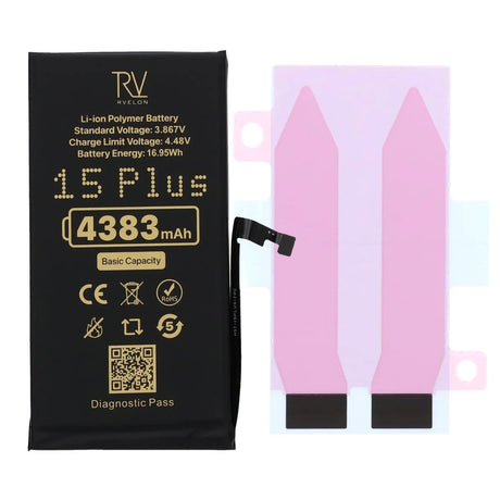 Rvelon Akku iPhone 15 Plus - 4383 mAh Alkuperäinen kapasiteetti