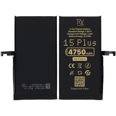 Rvelon Akku iPhone 15 Plus - 4750 mAh Suuri kapasiteetti
