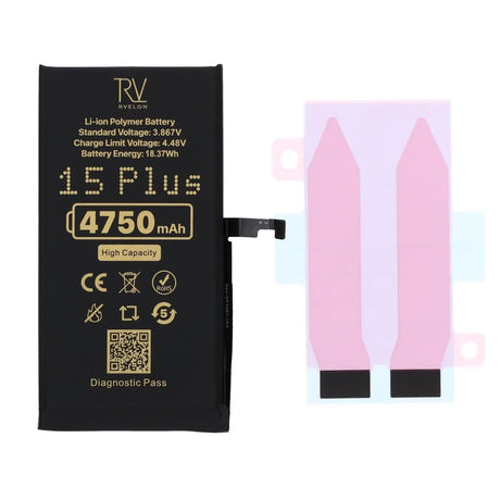 Rvelon Akku iPhone 15 Plus - 4750 mAh Suuri kapasiteetti