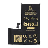 Rvelon Akku iPhone 15 Pro - 3480 mAh Suuri kapasiteetti