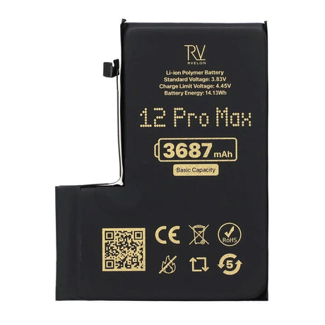 Rvelon Premium-akku iPhone 12 Pro Max -puhelimelle – 3687mAh