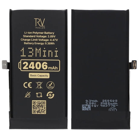 Rvelon Premium-akku iPhone 13 Mini -puhelimelle – 2406mAh