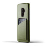 Mujjo Samsung Galaxy S9 Plus Full Leather Wallet Case -oliivinvihreä