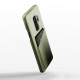 Mujjo Samsung Galaxy S9 Plus Full Leather Wallet Case -oliivinvihreä