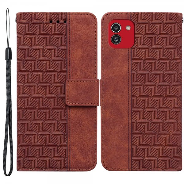 Samsung Galaxy A03 Kuviollinen ruskea kotelo