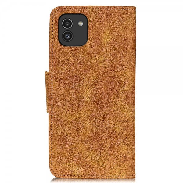 Samsung Galaxy A03 Vintage Vaaleanruskea Kotelo