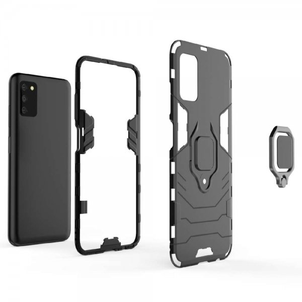 Samsung Galaxy A03s -suojakotelo rengaspidikkeellä, sininen