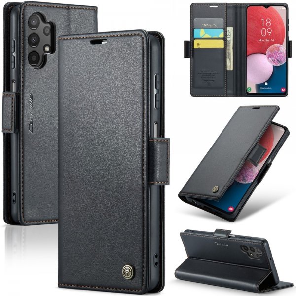 CaseMe Samsung Galaxy A04s/Galaxy A13 Kotelo 023 Series Musta