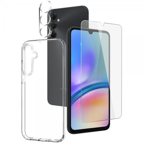 Northjo Samsung Galaxy A05s -kuori näytönsuojalla ja kamerasuojalla 3-in-1