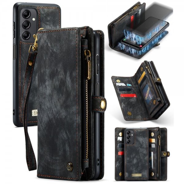 CaseMe Samsung Galaxy A14 -kotelo, 008 Series, irrotettava kuori, musta