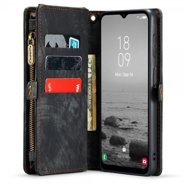 CaseMe Samsung Galaxy A14 -kotelo, 008 Series, irrotettava kuori, musta