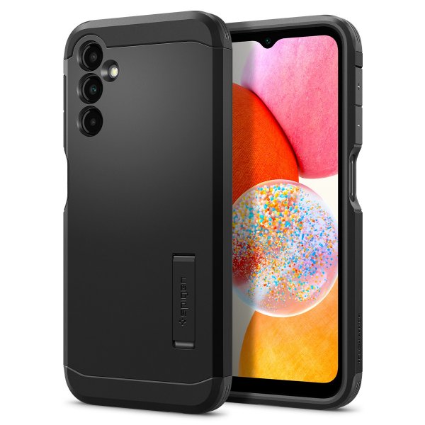 Spigen Samsung Galaxy A14 -kuori, Tough Armor, musta