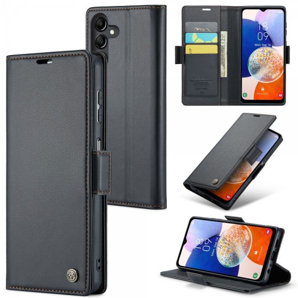 CaseMe Samsung Galaxy A14 Kotelo 023 Series Musta
