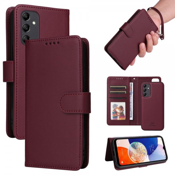 Betopnice Samsung Galaxy A14 -kotelo irrotettavalla kuorella 005 Punainen