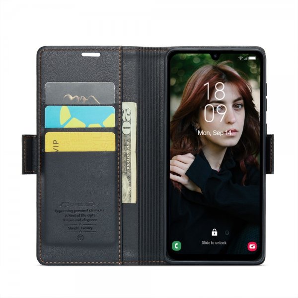 CaseMe Samsung Galaxy A15 -kotelo, 023 Series, musta