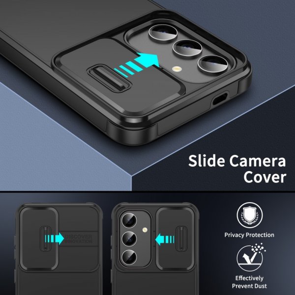 Samsung Galaxy A15 Kuori Camera Slide Musta