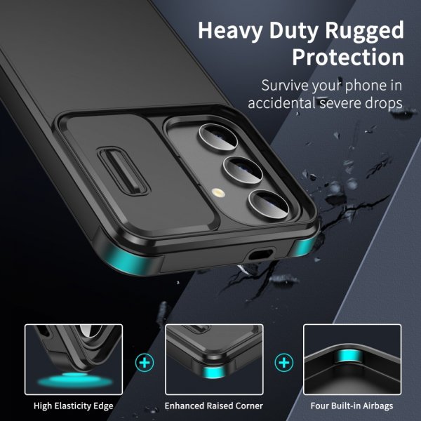 Samsung Galaxy A15 Kuori Camera Slide Musta