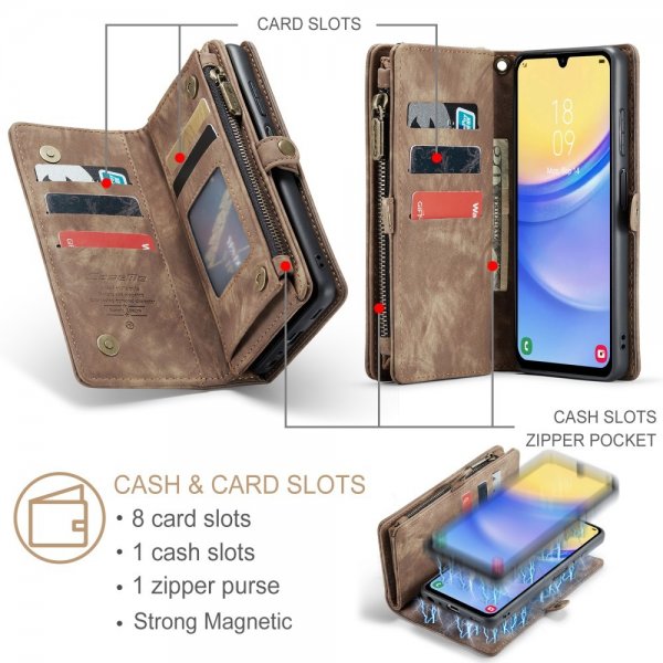 CaseMe Samsung Galaxy A16 -kuoret, 008 Series irrotettava suojakuori, ruskea