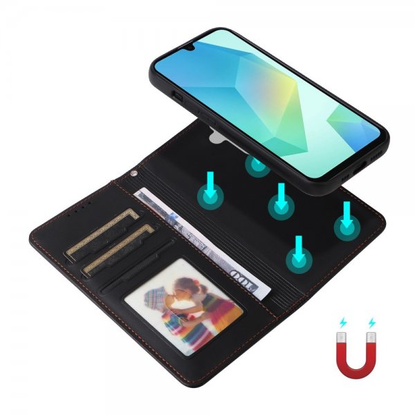 Betopnice Samsung Galaxy A16 -kuoret irrotettavalla kuorella 005 Musta