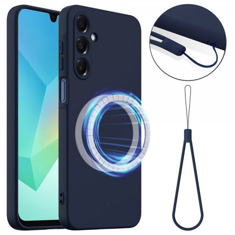 Samsung Galaxy A16 Kuori hihnalla Silikoni MagSafe Tummansininen