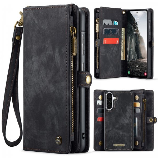 CaseMe Samsung Galaxy A17 suojakotelo 008 Series irrotettavalla kuorella, musta