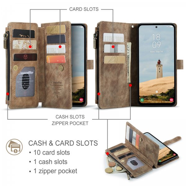 CaseMe Samsung Galaxy A17 -suojakotelo, C30-sarja, ruskea