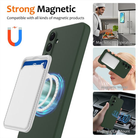 Samsung Galaxy A17 Strap Silicone MagSafe -suojakuori, tummanvihreä