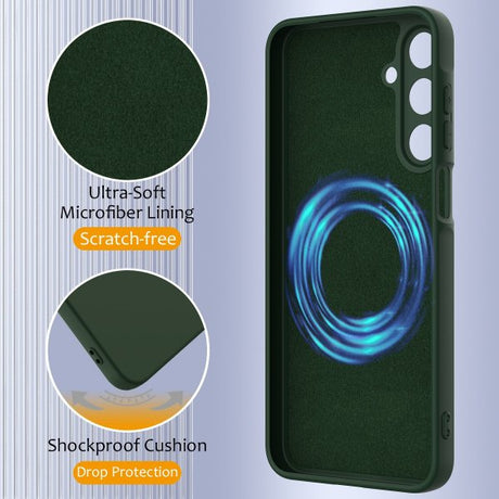 Samsung Galaxy A17 Strap Silicone MagSafe -suojakuori, tummanvihreä