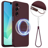 Samsung Galaxy A17 Kuoret hihnalla silikoninen MagSafe Viininpunainen