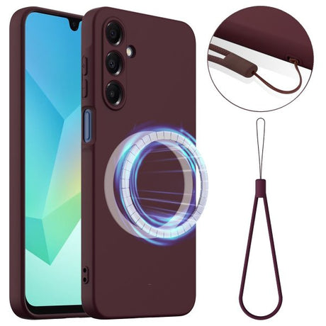 Samsung Galaxy A17 Kuoret hihnalla silikoninen MagSafe Viininpunainen