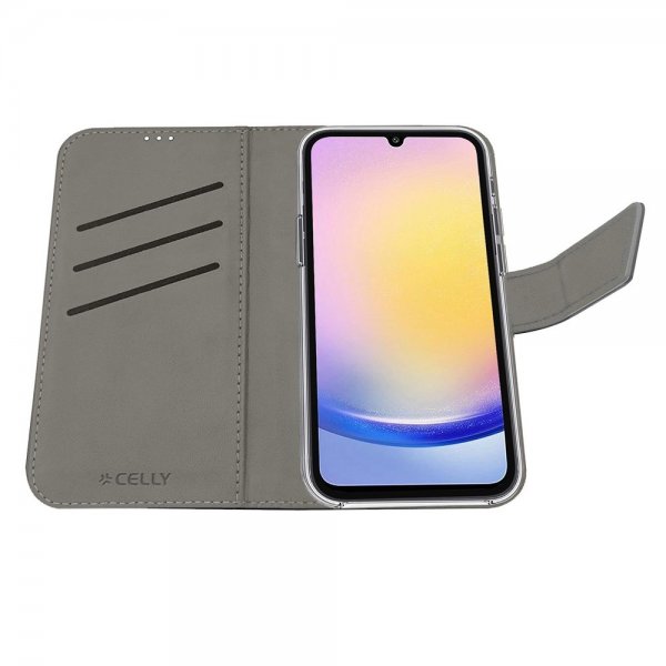 Celly Samsung Galaxy A26 -kotelo Wally Wallet Case, musta