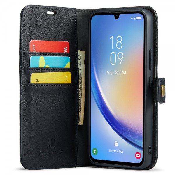 Dg.Ming Samsung Galaxy A34 5G Kotelo irrotettavalla kuorella, musta
