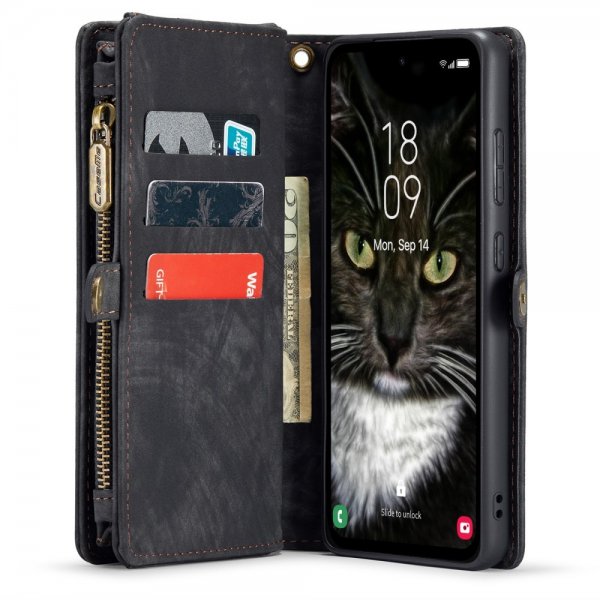 CaseMe Samsung Galaxy A35 -kotelo 008 Series, irrotettava kuori, musta