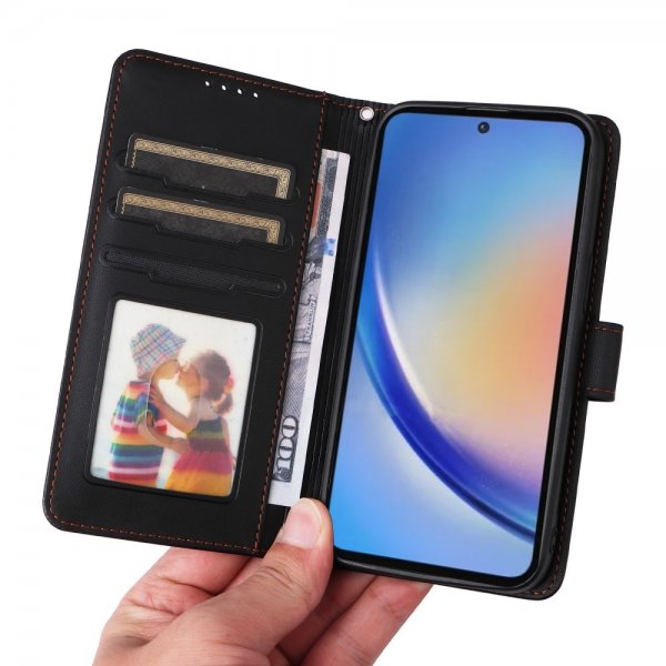 Betopnice Samsung Galaxy A35 -kotelo irrotettavalla kuorella 005 Musta