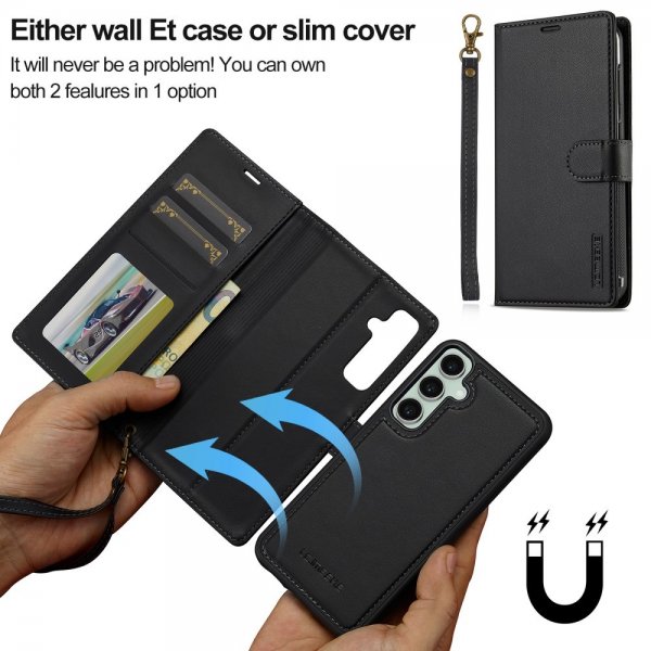 Lc.Imeeke Samsung Galaxy A35 -kotelo irrotettavalla kuorella L2 Series MagSafe Musta