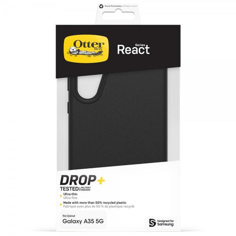 Otterbox Samsung Galaxy A35 React -suojakuori, musta