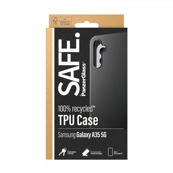 SAFE by PanzerGlass Samsung Galaxy A35 Kuori, pehmeä TPU-suojakuori, musta