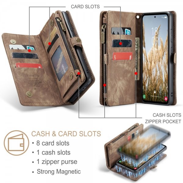 CaseMe Samsung Galaxy A36 -kotelo 008 Series irrotettava kuori ruskea
