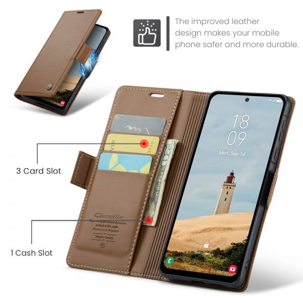 CaseMe Samsung Galaxy A36 suojakotelo 023-sarja Ruskea