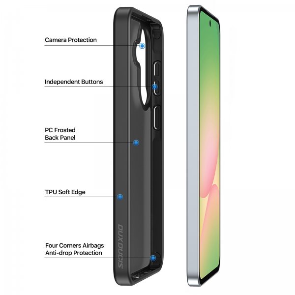 Dux Ducis Samsung Galaxy A36/Galaxy A56/Galaxy A37 kuoret, Yind-sarja, musta