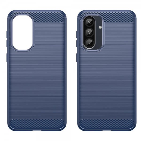 Samsung Galaxy A36/Galaxy A56 Suojakuori Harjattu hiilikuitukuviointi Sininen