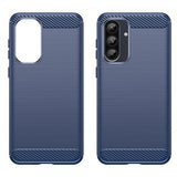 Samsung Galaxy A36/Galaxy A56 Suojakuori Harjattu hiilikuitukuviointi Sininen