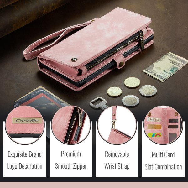 CaseMe Samsung Galaxy A37 -kotelo 008 Series, irrotettava kuori, vaaleanpunainen