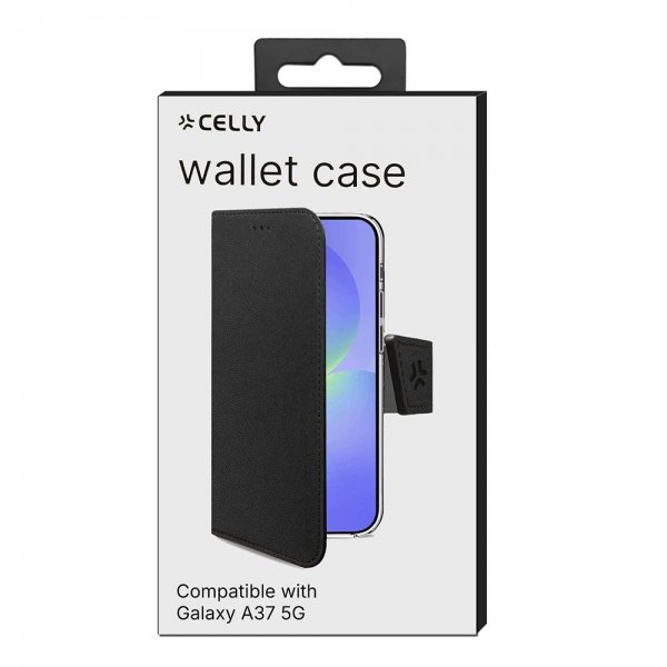 Celly Samsung Galaxy A37 -suojakotelo Wally Wallet Case, musta